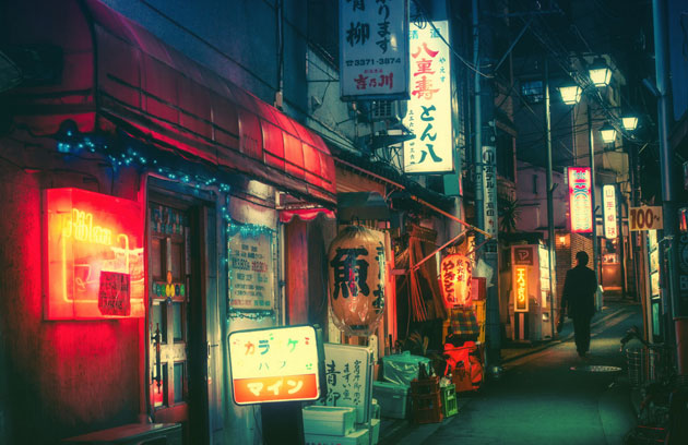 情緒あふれる日本のネオン街や夜の街の風景を写しだしたフォトシリーズ